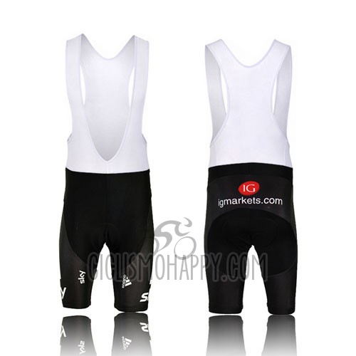 Sky Cycling Jersey Bib Short 2014 Short Sleeve Black and Yellow